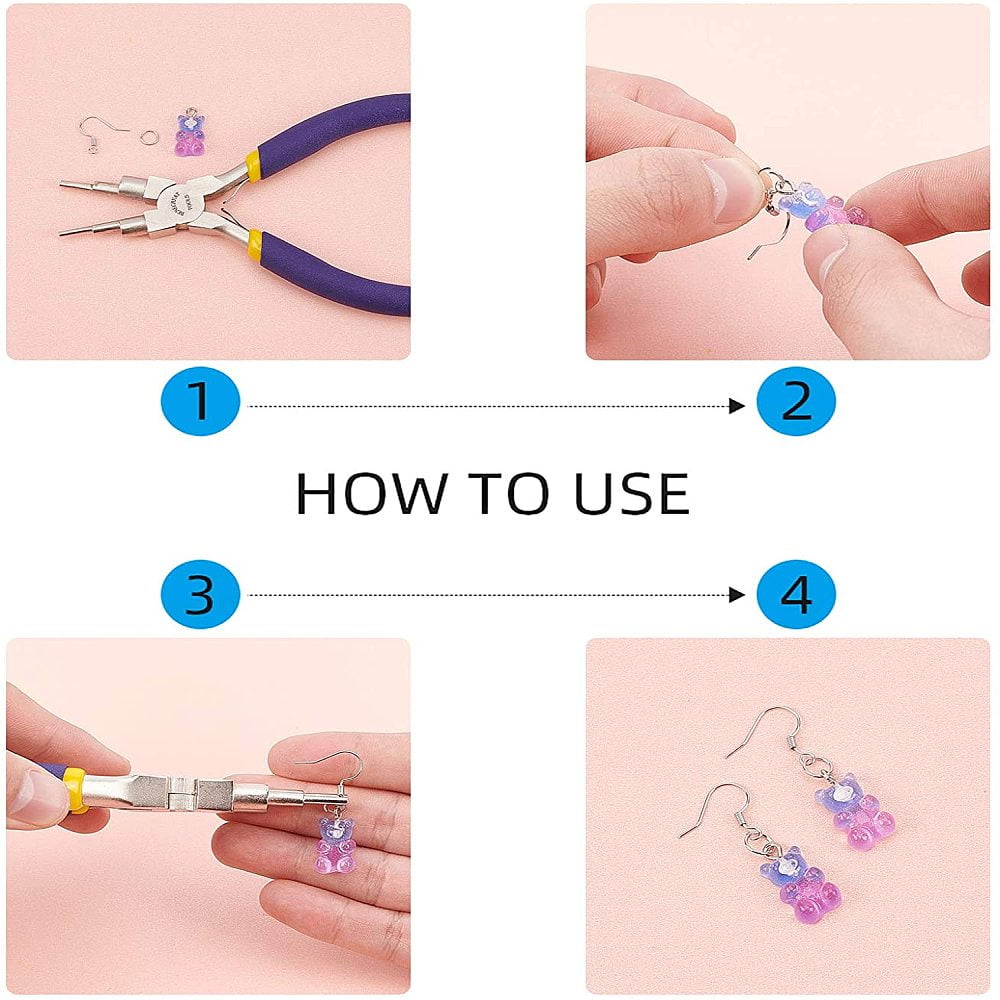 DIY Bear Resin Dangle Making Kits with Resin Pendants and Brass Earring Hooks Mixed Color Pendants: 20.5x10.5x6.5mm Hole: 2mm 8 colors