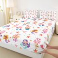 thumbnail image 5 of Manfei Kawaii Mermaid Princess Queen Sheets, Dreamy Sea Coral Queen Sheet Sets, White Pink, 4-Piece, 1 Flat Sheet, 1 Fitted Sheet and 2 Pillowcases, 5 of 6
