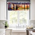 thumbnail image 4 of Farmhouse Kitchen Window Valance, Rural Scene Vintage Wineglasses with Grapes Print Blackout Short Window Treatment for Kitchen Cafe Bathroom, 54x18in, 4 of 5