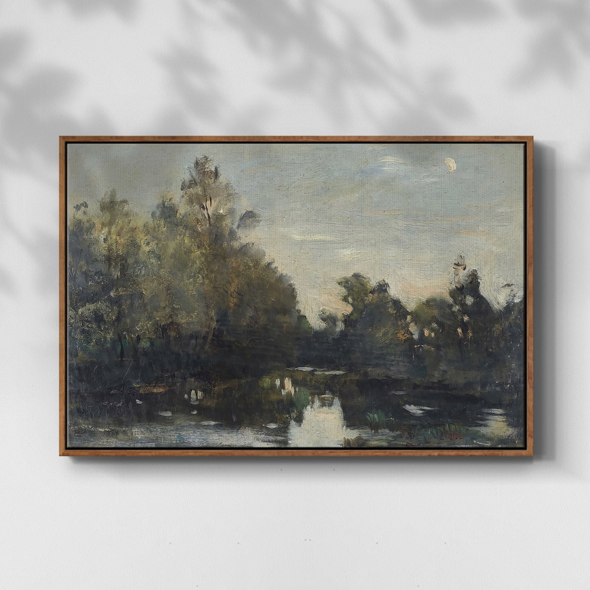 Vintage Landscape-CCCXCV By Wexford Home Framed in Walnut Wood Gallery Wrapped Canvas 17 in. x 25 in.