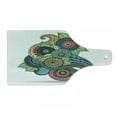 thumbnail image 1 of Leaf Cutting Board, Floral Zentangle Pattern with Vibrant Colors Paisley Doodle Colorful, Decorative Tempered Glass Cutting and Serving Board, Wine Bottle Shape, Multicolor, by Ambesonne, 1 of 1