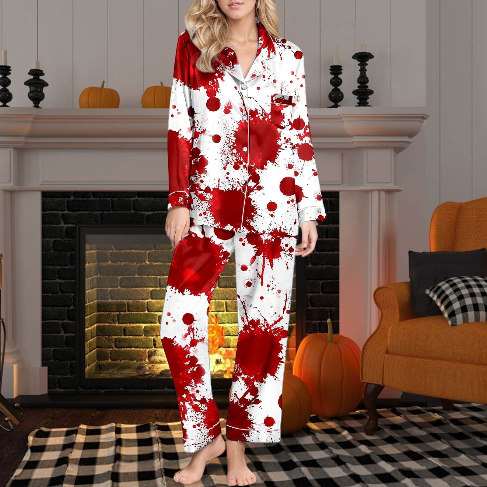 Pyjama D'Halloween Pour Femme - Confortable - Avec Imprimé