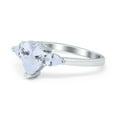 thumbnail image 3 of Three Stone Engagement Ring Simulated Cubic Zirconia 925 Sterling Silver Size 9, 3 of 5