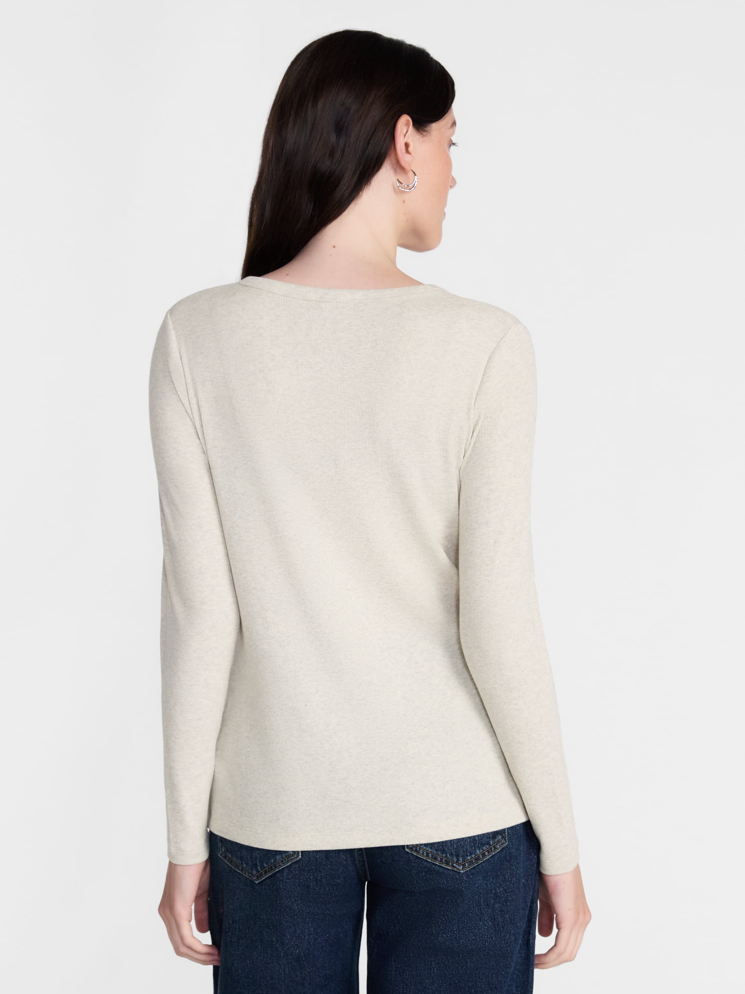 Scenario Women's Button Front Crewneck Sweater, Lightweight, Sizes XS-XXXL