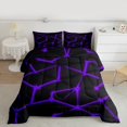 thumbnail image 2 of Manfei Contemporary Abstract Queen Comforter Set 3 Pieces, Purple Gradient Line Bedding Sets, Geometric Modern Bedding Comforter Set, Ultra Soft Home Decor, 2 of 8
