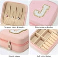 thumbnail image 5 of Birthday Gifts for Women - Travel Jewelry Box, Unique Gifts for Women - Jewelry Case | Friends, Daughter, Granddaughter - Letter D, Pink, 5 of 6
