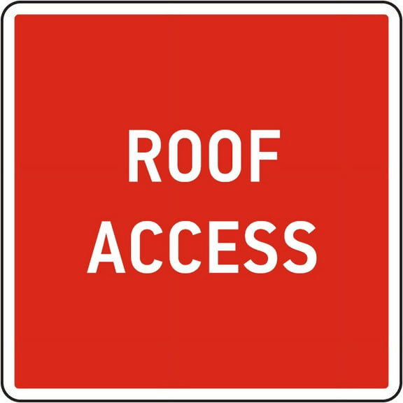 Vinyl Stickers - Roof Access Sign - Safety and Warning Warehouse Signs Stickers - 3.5" x 5" - 3 Pack