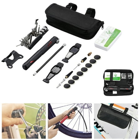 Mini Bike Pump & Glueless Puncture Repair Kit - Fits Presta & (Best Presta Mini Pump)