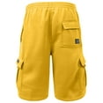 thumbnail image 3 of J. METHOD Men’s Cargo Shorts Active Casual Comfy Workout Gym Elastic Drawstring Fleece Pockets Sweat Pants NEMP07 Yellow 4XL, 3 of 6