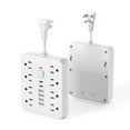 thumbnail image 4 of Multi-Hole 14-in-1 Power Strip: 8 AC Outlets, 4 USB-A & 2 USB-C Ports, Individual Switches, Overload Protection, Short Extension Cord for Home Office Travel Dorm Gaming, White or Black, 4 of 9