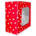 thumbnail image 2 of Caja para pasteles - Paquete 50 piezas, Color Rojo, Diseño Corazones, con Ventana de Acetato. Ideal para Pastelillos, Donas, Repostería, 2 of 4