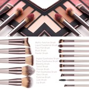 10 Pcs Make Up Brush Premium Synthetic Makeup Brushes Set Professional Face Powder Eye Makeup Brushes Blending Makeup Brush Set with Makeup Bag Graduation Gift (Champagne) (10set+1)