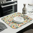 thumbnail image 2 of Microfibre Drying Mat for Kitchen Pioneer Dish Drying Drainer Mat Absorbent Colorful Floral Drying Mat Washing Up for Glass, Plate & Cup 16inch X 18inch, 2 of 7