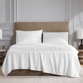 thumbnail image 4 of Color Sense Brushed Percale Cotton Blend - 3 Piece Bed Sheet Set - Cool & Crisp, Wrinkle Resistant - Twin XL Arctic White, 4 of 12