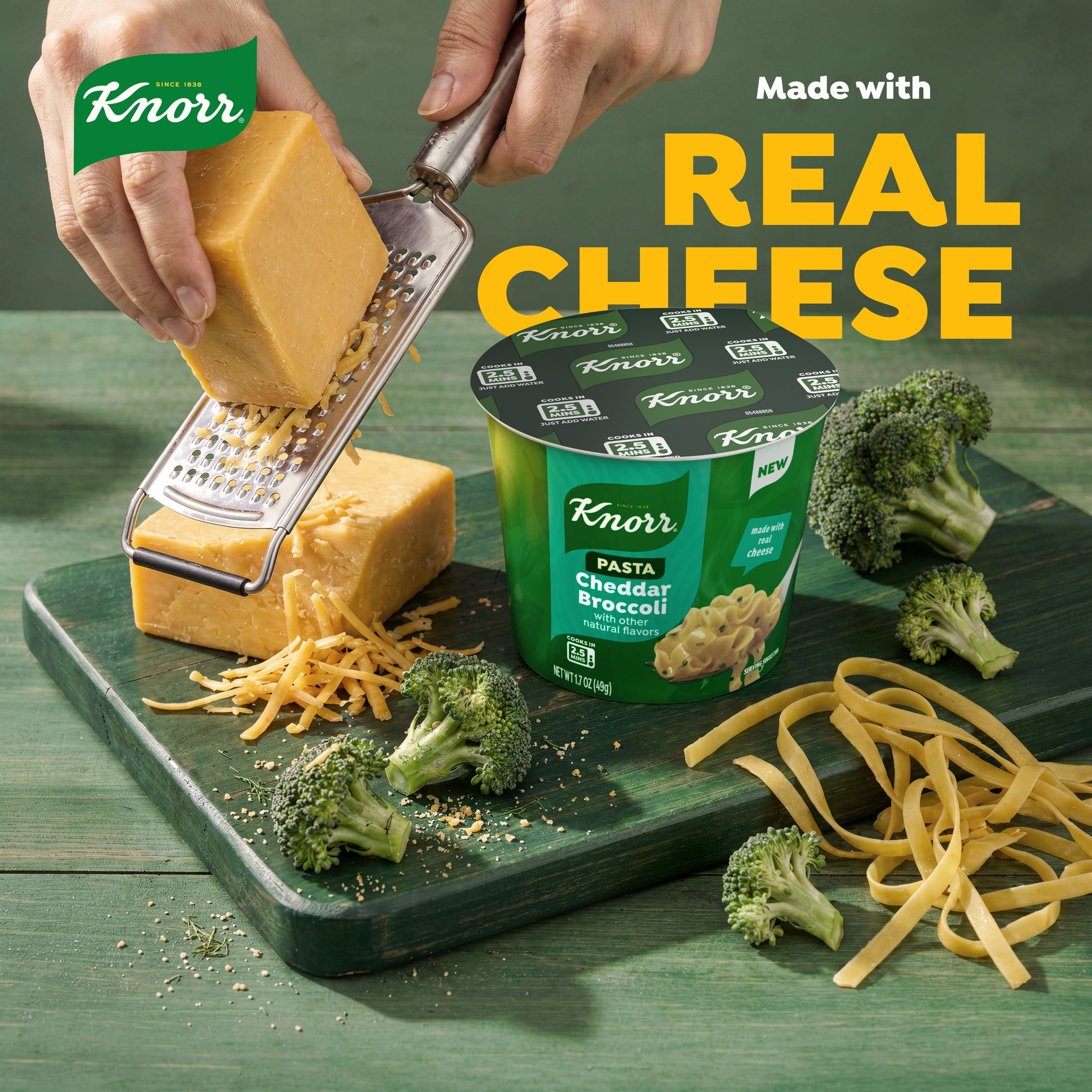 Knorr Sides Cheddar Broccoli Pasta Cups, Made With Real Cheese, 1.7 oz