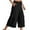 a-Black20047, variant on Womens Solid Color High Waist Button Fly Wide Leg Culottes Side Cargo Pocket Loose Fit Casual Trousers For Summer Daily Wear Navy XXL