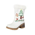 thumbnail image 2 of Wowcloth Women's Fashion Casual Boots – Trendy Round Toe Thick Platform Chunky Heel with Plush Lining Winter Warm Stylish Ankle Boots for Women Footwear, 2 of 5