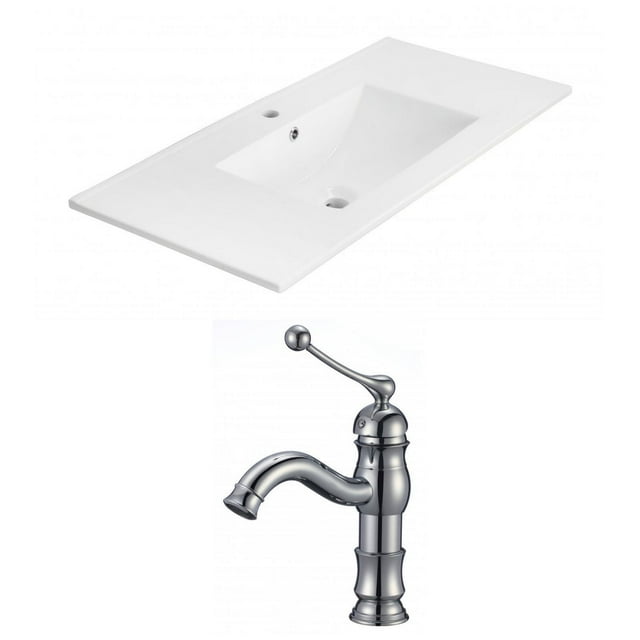 American Imaginations 21-in. W 3H8-in. Ceramic Top Set In White Color AI-15867