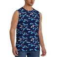 thumbnail image 2 of Fotbe Men's Party Shark Cute Print Men's Sleeveless Muscle Tank Tops Casual T-Shirts for Gym Workout Beach-X-Large, 2 of 8
