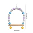 thumbnail image 4 of KOYPTL Wooden Bird Swing for Cockatiels Parrot Perch Hanging Toys Parakeets Birdcage Stands Cage Playground Play Gyms Accessories Colorful Bead Bell Climbing Toy for Lovebirds Conures Budgies, 4 of 6