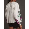 thumbnail image 3 of Gupgi Women Floral Shirts Long Sleeve Ruffles Button Down Fashion Blouses Spring Loose Tops, 3 of 8