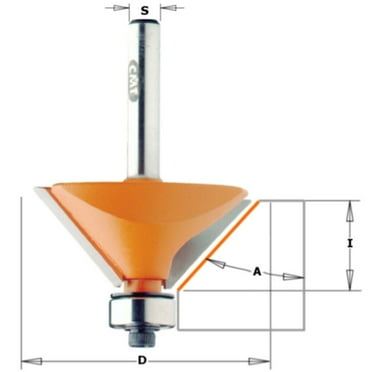 CMT 836.190.11 Chamfer Bit, 1/4-Inch Shank, 7/8-Inch Diameter, Carbide-Tipped
