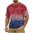 thumbnail image 4 of Gamivast Patriotic American Flag for Men T Shirt Vintage Vertical Painted Graphic Short Sleeve Crewneck Casual Fit Summer Independence Day Holiday Shirts Tops Tees, 4 of 5