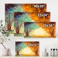 thumbnail image 4 of Alley Through The Turquise Park In Autumn Sunset 32 in x 24 in Painting Canvas Art Print, by Designart, 4 of 4