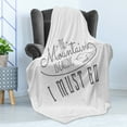 thumbnail image 4 of Adventure Soft Flannel Fleece Blanket, Inspirational Typography Design Hiking Woods Mountains Call of the Nature Theme, Cozy Plush for Indoor and Outdoor Use, 60" x 80", Grey White, by Ambesonne, 4 of 5