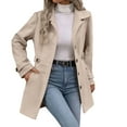 thumbnail image 6 of FRSASU Women Winter Long Sleeve Jacket Fashion Hoodless Solid Slim Thickening Warm Coats Beige XL(XL), 6 of 9