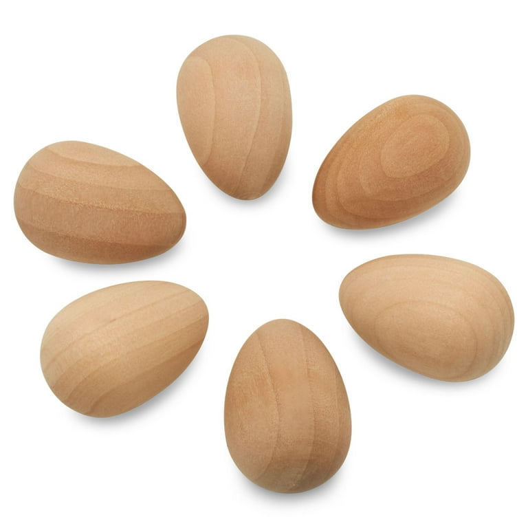 EGG SHAPED Unfinished 1/4 Wood - 4 inches - Wooden Blanks- Wooden