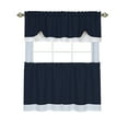 thumbnail image 2 of Darcy Window Light Filtering Curtain Tier and Valance Set - 58" x24 - Navy/White, 2 of 5