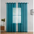 thumbnail image 1 of Cortina de ventana HLC.ME semitransparente de gasa, 2 paneles, 54 x 84 cm, color aguamarina, 1 of 9