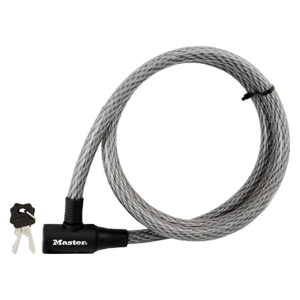 Candado de Cable Master Lock 8155D para Bicicleta con Llave, 1.8 m de Largo