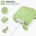 thumbnail image 3 of Coffea Protective Silicone Case with Keychain for AirPods 1 & 2 (Front LED Not Visible) (Matcha Green), 3 of 7