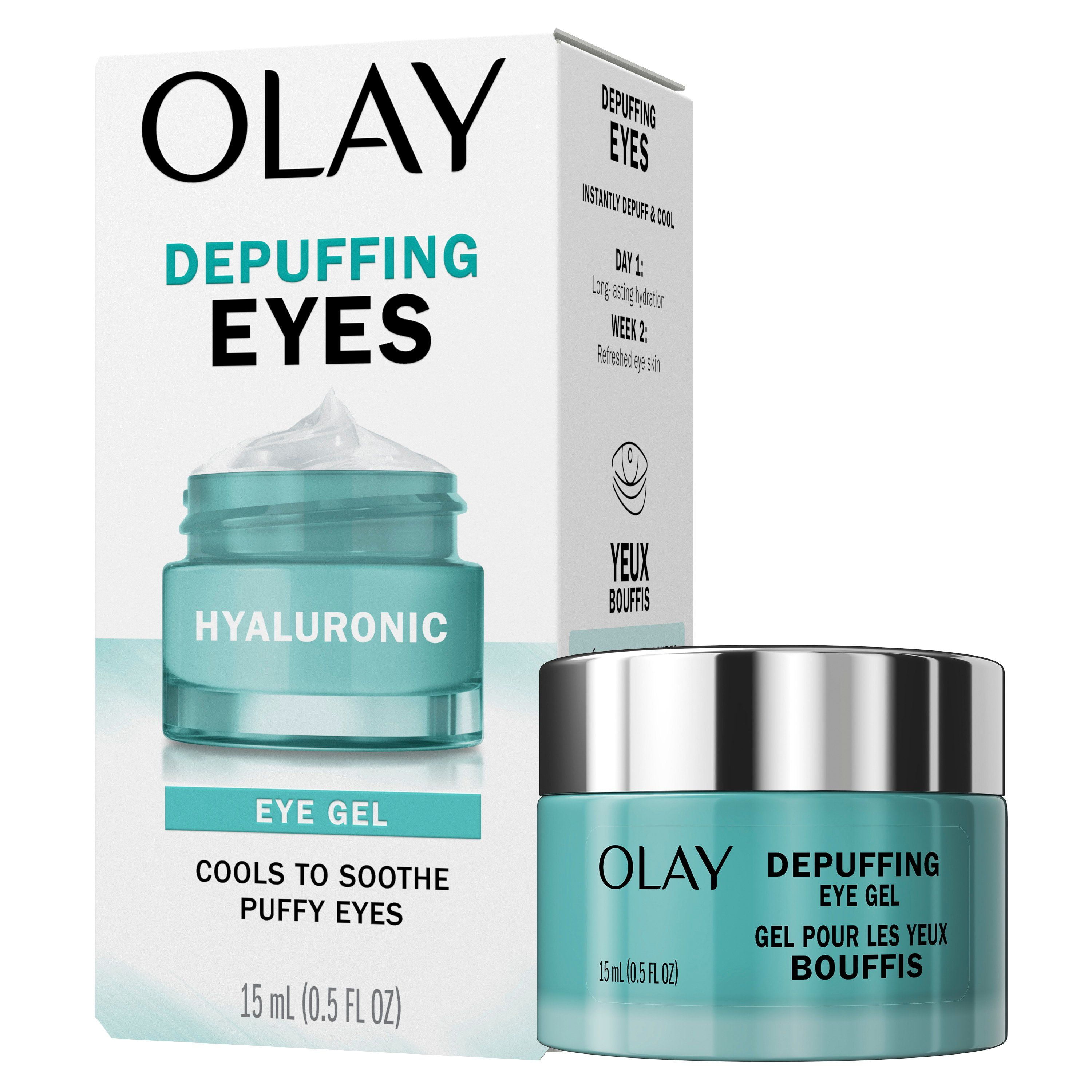 Olay DEPUFFING EYES HYALURONIC EYE CREAM, Fragrance-Free, 15 mL