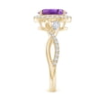thumbnail image 3 of ANGARA Natural 1.6 Ct. Amethyst with Diamond Halo Ring in 14K Yellow Gold for Women (Ring Size: 12), 3 of 10