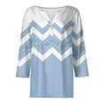 thumbnail image 3 of JULMCOMO Casual 3/4 Length Sleeve Blouses for Women Button Down Summer Trendy Tops V Neck Print Top Blouses Three Quarter Sleeve Loose Tshirt, 3 of 4