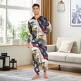 thumbnail image 6 of FORMRS Onesies Pajama for Adults Unisex Hoodie Winter Jumpsuit One Piece Sleepwear, Sizes S-2XL, American Eagle Pattern, 6 of 7