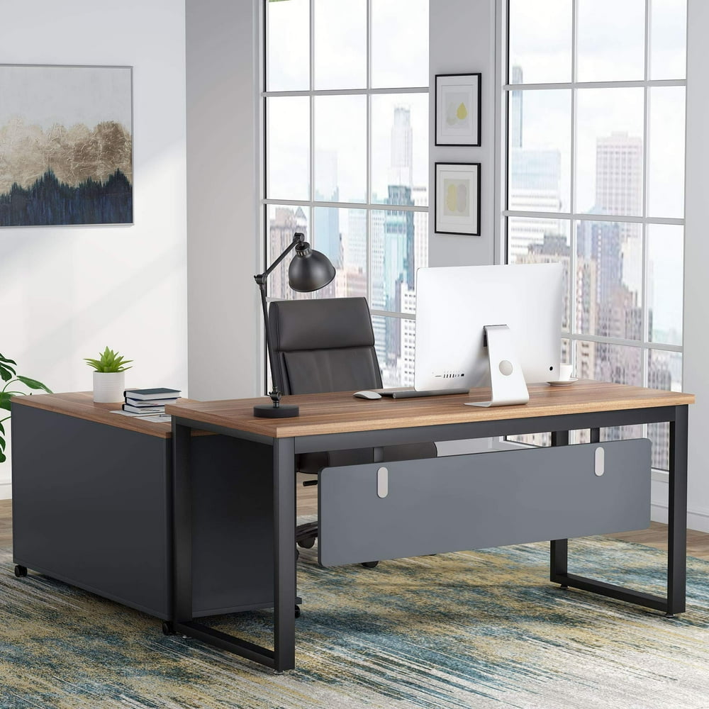 Tribesigns LShaped Computer Desk with File Set, Large Computer