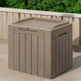 thumbnail image 5 of PRZL 30 Gallon Small Deck Box Outdoor Waterproof Resin Storage Box Lockable Storage Container Outside Package Delivery Box (Beige), 5 of 17
