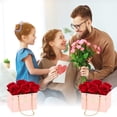 thumbnail image 6 of REGALWOVEN Paper Flower Gift Bags, Paper Bouquet Flower Gift Bag with Handle for Florist Wedding Pink/Black, 6 of 7