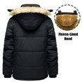 thumbnail image 2 of TACVASEN Men's FLeece Lined Jacket with Hood Water Resistant Windproof Warm Thicken Winter Parka Coat with 6 Pockets, Black, L, 2 of 6