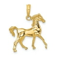 thumbnail image 4 of FB Jewels 14K Yellow Gold 3D Horse - Standing High Polish Pendant, 4 of 5