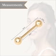 thumbnail image 2 of Solid 14k Yellow or White Gold 14G 5mm Ball Straight Barbell Internally Threaded Tongue Ring Body Piercing Ring for Wome, 2 of 2