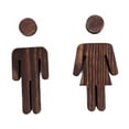 thumbnail image 3 of deevoka 2 Pieces Wooden Bathroom Sign Wall Sticker Decor for Hotel Office Restaurant 13cm and 12.7cm, 3 of 9