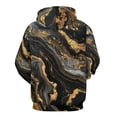 thumbnail image 6 of Marble Pattern Black Gold Regular Fit Hoodie, Sporty Pullover Hooded Sweatshirt for Men Women L, 6 of 6