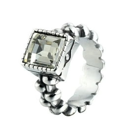EDFORCE Stainless Steel Silver-Tone Clear CZ Hip-Hop
