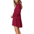 thumbnail image 2 of Women Summer Tunic Dress V Neck Casual Loose Flowy Swing Shift Dresses, 2 of 3