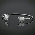 thumbnail image 3 of Bling Jewelry Womens Thin ZOO Animal Good Luck Elephant Bangle Cuff Bracelet .925 Sterling Silver, 3 of 5